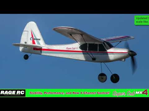 Rage R/C - Super Cub MX4 Micro EP 4-Channel RTF Airplane with PASS System RGRA1114