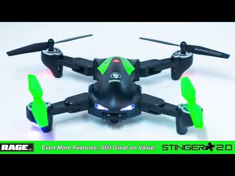 Rage R/C - Stinger 2.0 RTF WiFi FPV Drone w/1080p HD Camera RGR4400